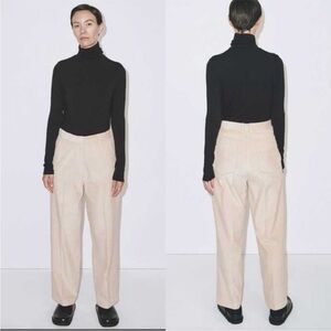 MIJEONG PARK Corduroy Straight Leg Pants Ivory Medium
